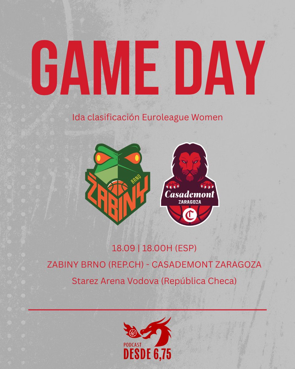 🔴🏀 Esta tarde arranca el sueño europeo del <a href="/casademontBZ/">Casademont Zaragoza</a> 

🆚 Zabiny Brno
⏰ 18:00h
📺 <a href="/aragontv/">Aragón TV</a>  | <a href="/aragonradio/">Aragón Radio</a>  | <a href="/ardeportes/">Aragón Deporte</a> 
🎯 Objetivo: un buen resultado para decidir en casa ante la Marea Roja 💪
👉 ¿Confías en que las Guardianas darán el golpe en Brno?