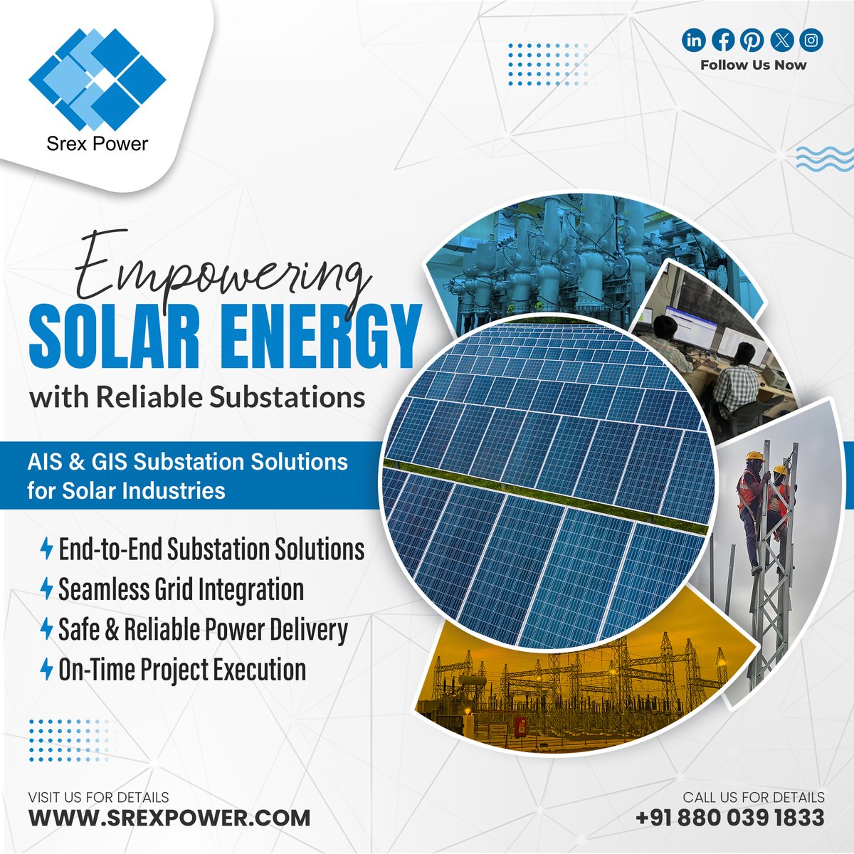 srexpowerindia's tweet image. Powering Solar Energy with reliable AIS &amp;amp; GIS Substation Solutions!
From design to commissioning, Srex Power ensures seamless grid integration, safety &amp;amp; on-time delivery. 

#SrexPower #SolarEnergy #SubstationSolutions  #GreenEnergy #TrustedPowerPartner #FutureOfEnergy