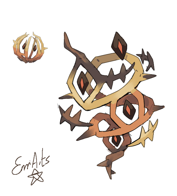 Made an alter bramblin evolution :)). It's called Bramblerush!

#fakemon #Pokemon #PokemonLegendsZA