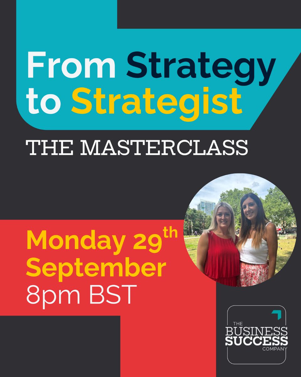 The best strategy masterclass there is! And it's FREE. Join us Monday 29 Sept at 8pm …businesssuccesscompany.thrivecart.com/cbs/