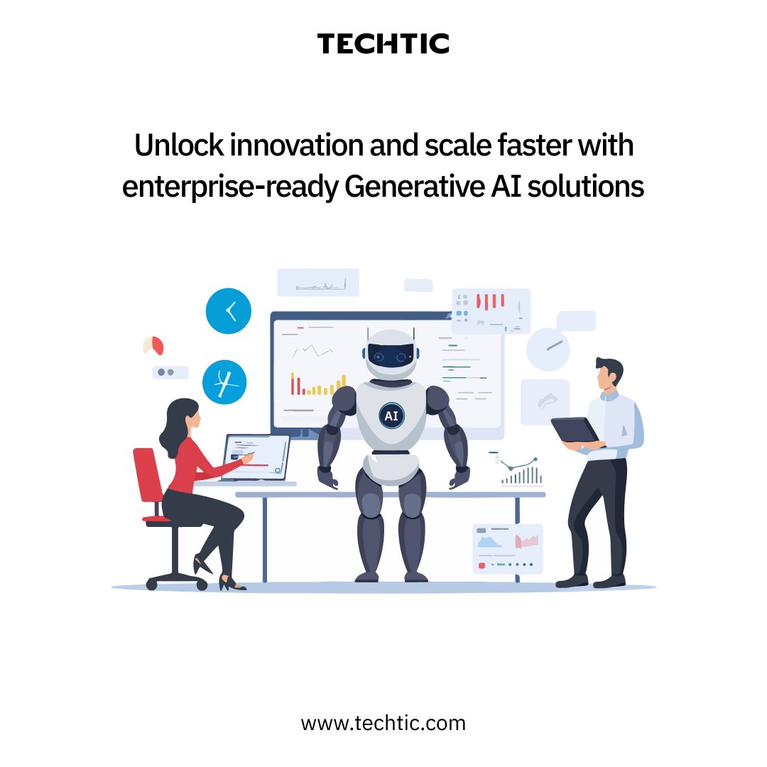 TechticSolution's tweet image. Generative AI helps enterprises innovate, scale, and grow by automating processes and personalizing experiences.
Explore more:- techtic.com/generative-ai/
#GenerativeAI #AIInnovation #AIForBusiness #DigitalTransformation #IntelligentAutomation #ArtificialIntelligence