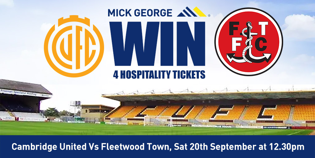 📢Calling all @CambridgeUtdfc fans..

👀Fancy winning 4 x Hospitality Tickets for Saturday's game against Fleetwood?

To enter:

✅Like &amp; share this post

✅Follow us

⚽Good luck! Winner will be announced tomorrow!