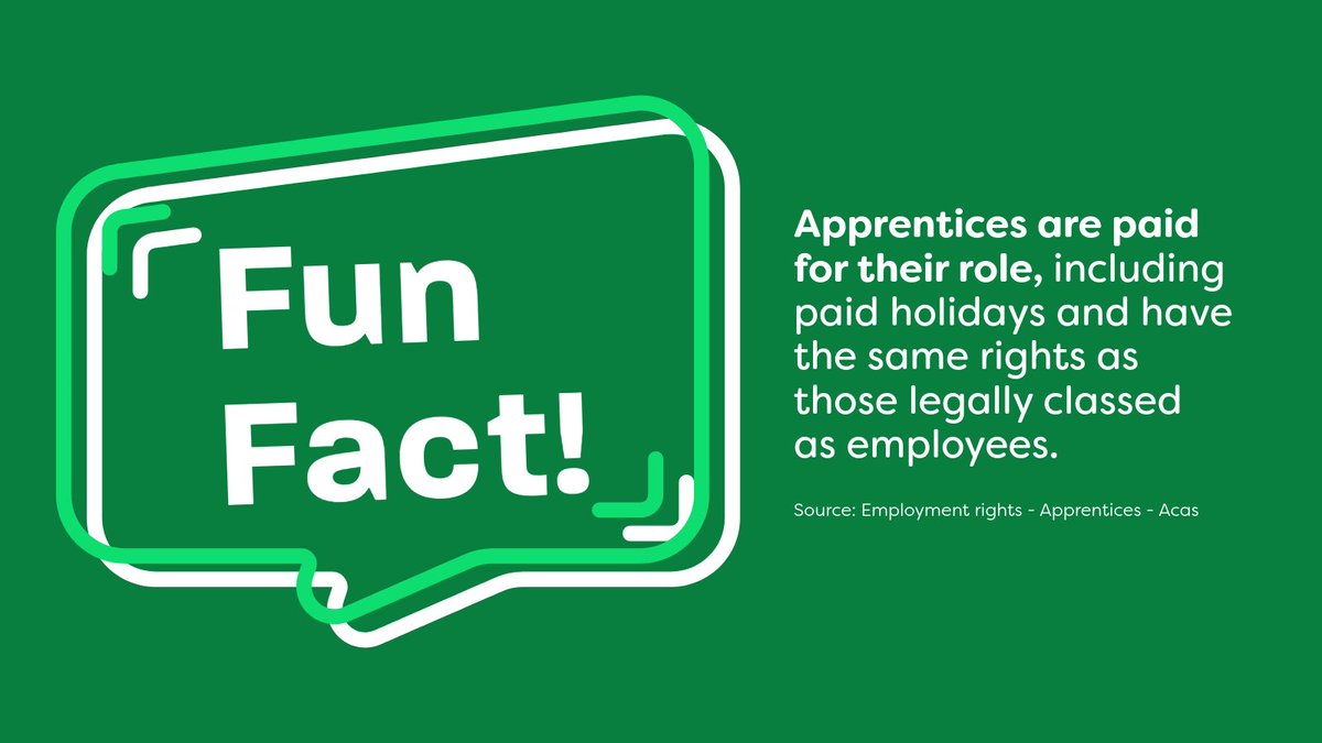 Skills4Pharmacy's tweet image. Fun fact! 📝
  
Apprentices aren’t just learners, they’re employees too. That means they get paid for their role, enjoy paid holidays, and have the same rights as any other employee. 
  
#Apprenticeships #EarnWhileYouLearn
  
Source: Acas – Employment rights: Apprentices
