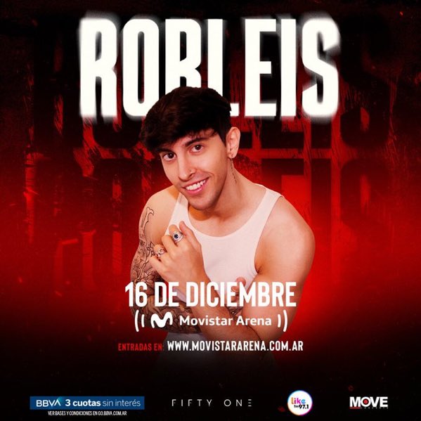 robleistoinfo's tweet photo. Hoy 18 de Septiembre, pero hace 2 años, Robleis anunciaba su primer Movistar Arena, el cual fue el recinto más grande donde hizo un show en toda su carrera. 🤩 https://t.co/luHxidYmR4