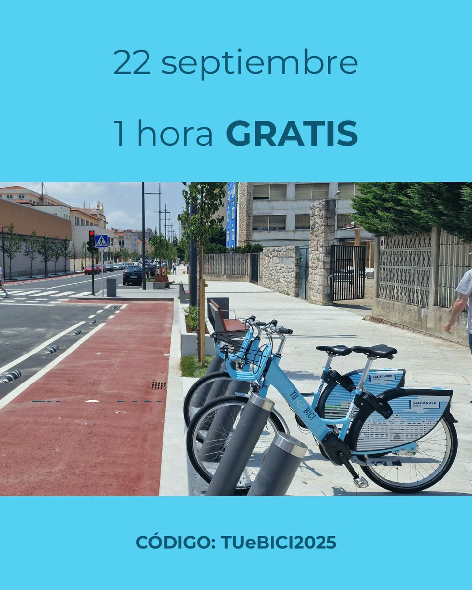 📢¡NOTICIÓN!

✅El lunes 22 de septiembre de 7:00 a 21:00 horas podrás usar #TUeBICI durante una hora GRATIS con el código: TUeBICI2025

¡No dejes pasar la ocasión!

#semanaeuropeamovilidad #santanderenbici