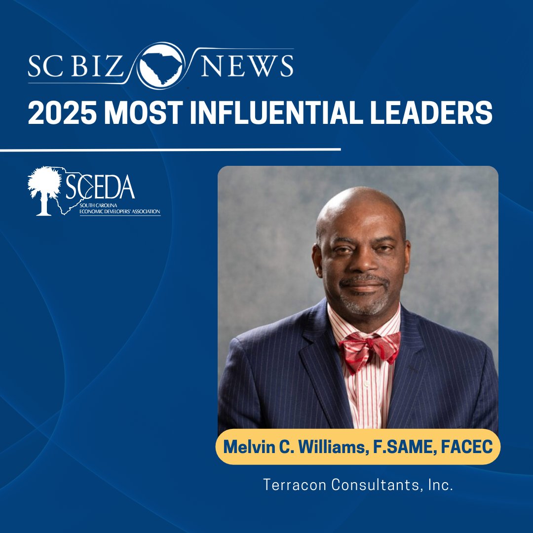 SCEDA's tweet photo. #SCEDA is proud to share that longtime member and contributor Melvin Williams was recently recognized by @SCBizNews as one of the publication's 2025 Most Influential Leaders. (1/3) https://t.co/Q70B6dGbdA