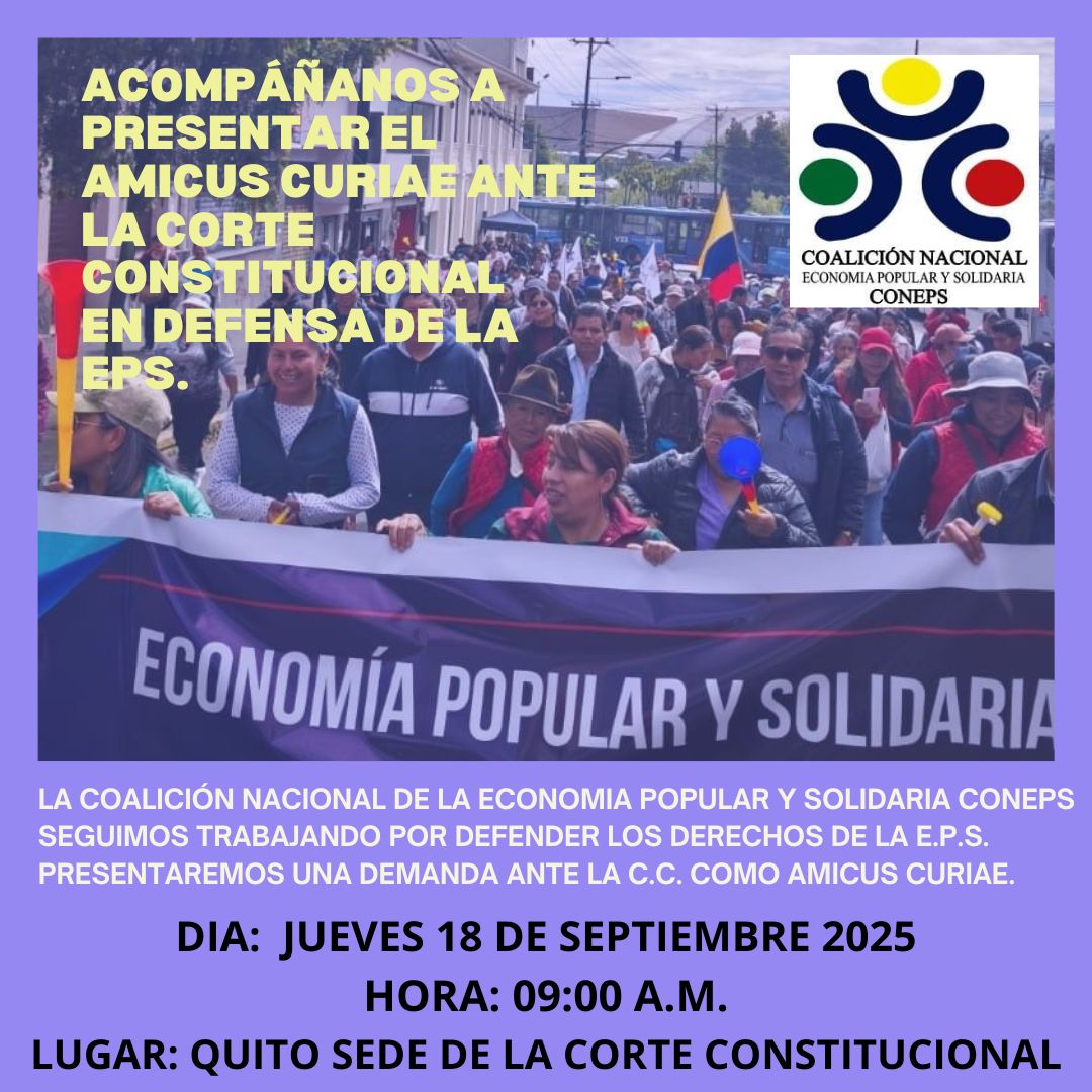 Hoy le tomamos el pulso a la <a href="/CorteConstEcu/">Corte Constitucional</a>, una delegación d representantes del gremio de representación más grande del país d la economía popular y solidaria presentaremos un amicus curiae en contra de la #Leydeintegridadpublica y d algunos articulados, seguimos en resistencia.