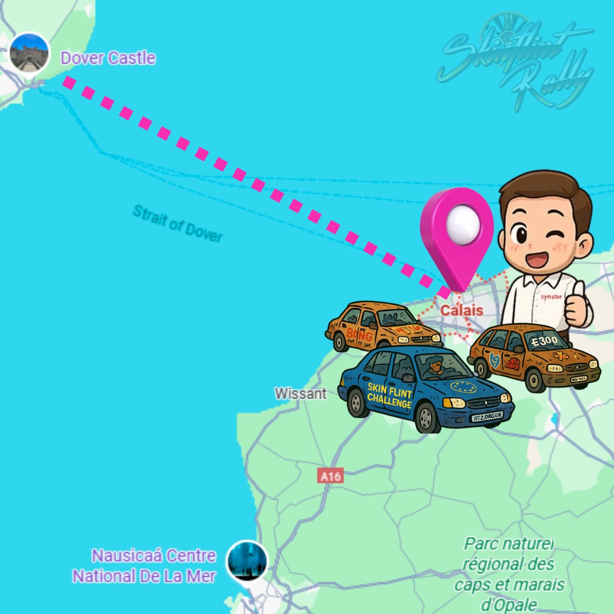 SynStarIT's tweet photo. Giles has arrived in Calais!
he's on a 1,000+ mile road trip from Portsmouth to Bovec, Slovenia… in a car that’s barely holding together! 😬
Help Giles raise money for local Portsmouth charities, please click here ➡️ https://t.co/zqwVjp2WTG
#charity #skinflint #cars https://t.co/3rsMbRAQgY
