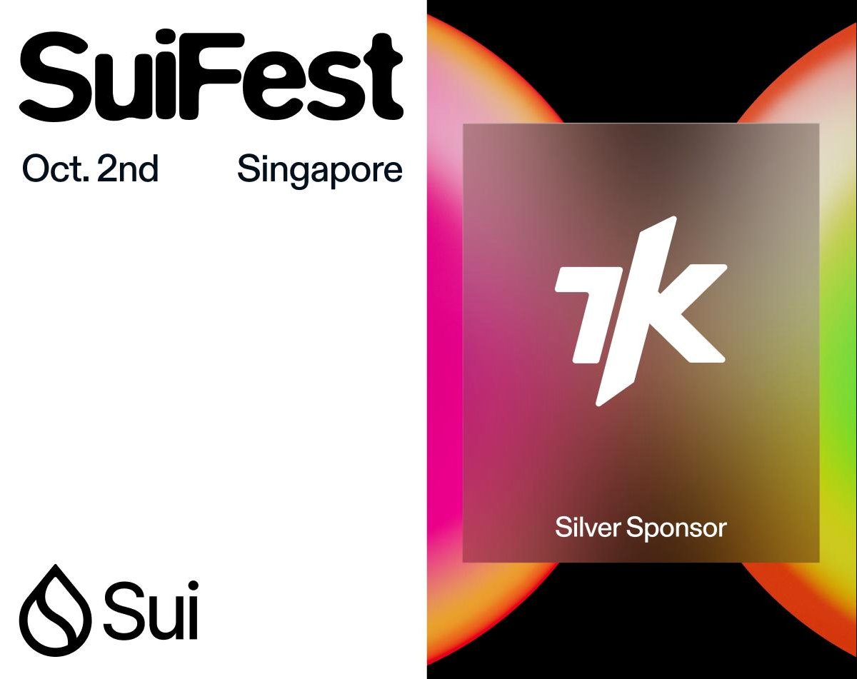7k_ag_'s tweet photo. 🚀 BIG NEWS: 7K is proud to be a Silver Sponsor at SuiFest Singapore on Oct 2nd!

We’re excited to connect with builders, founders, and innovators shaping the future of DeFi on @SuiNetwork.

See you there, Sui frens 🌏. https://t.co/R1csG4ozbO