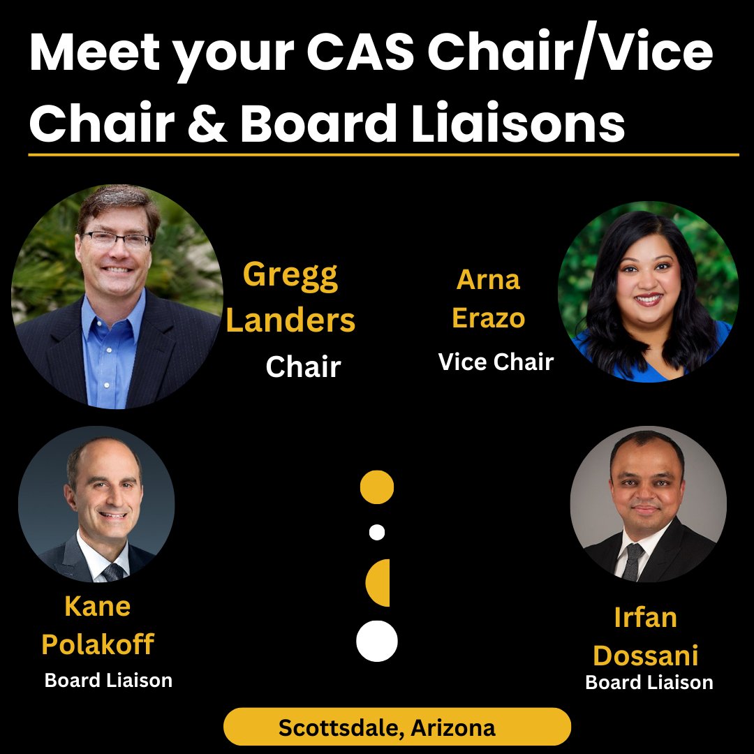 Meet your CAS Planning Chairs &amp; Board Liaisons for the 2025 Fall Collaborative.
Planning Chair Gregg Landers of CBIZ, Inc., and Arna Erazo of GHJ, as Vice Chair. Kane Polakoff of CohnReznick and Irfan Dossani of Whitley Penn as Board Liaisons. The planning is already underway!