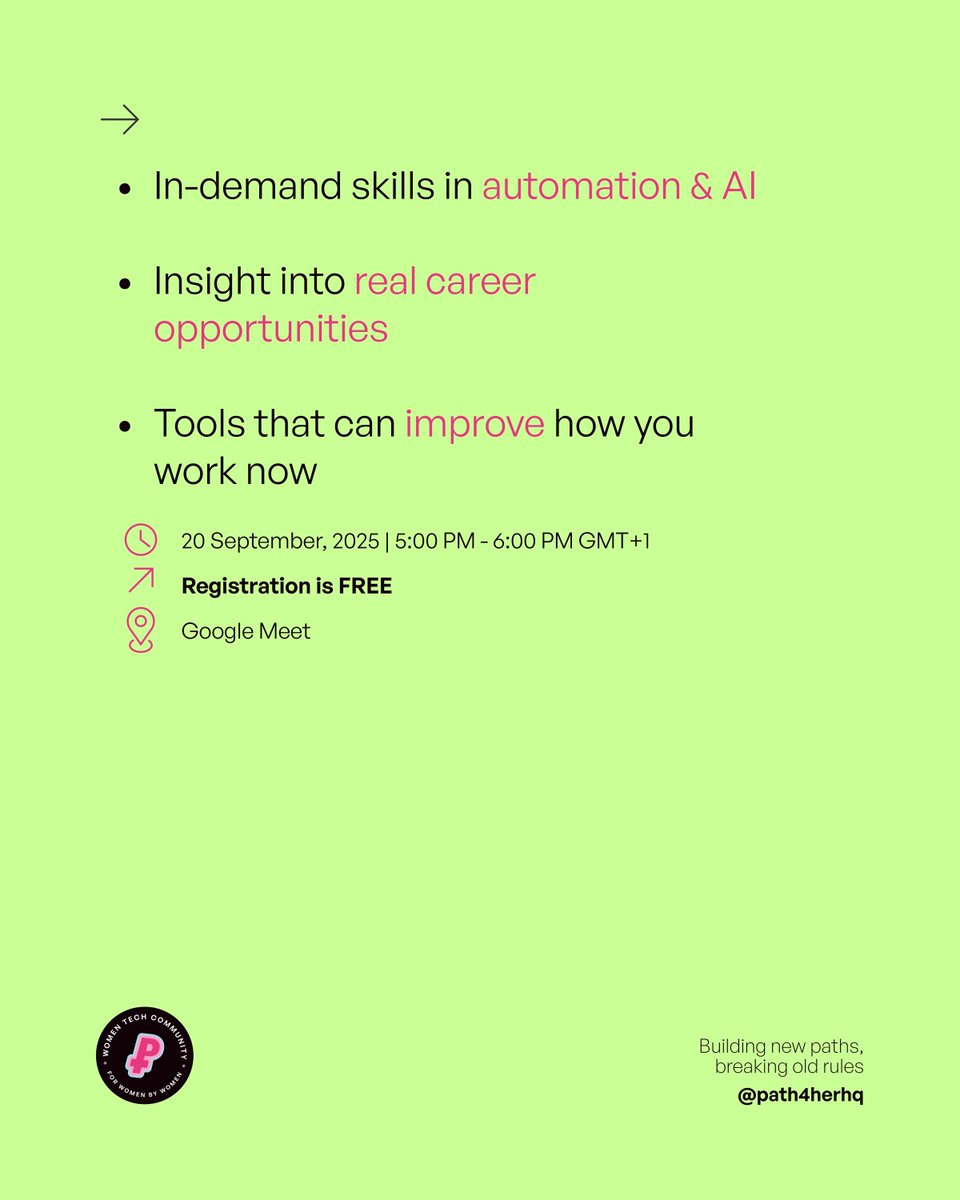 path4herhq's tweet image. If you attend only one webinar this month, make it this one.
Prepare to debunk myths surrounding AI and leave with systems that enable you to focus on the work that truly matters.
See you there!