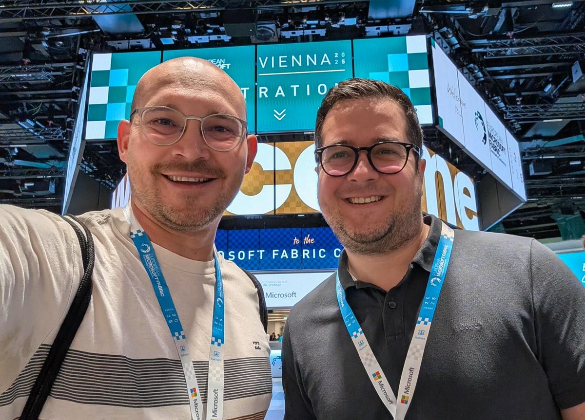 Grüße aus Wien 👋 Tim &amp; Flo sind live auf der #FabConEurope und sammeln die neuesten Impulse rund um #MicrosoftFabric.