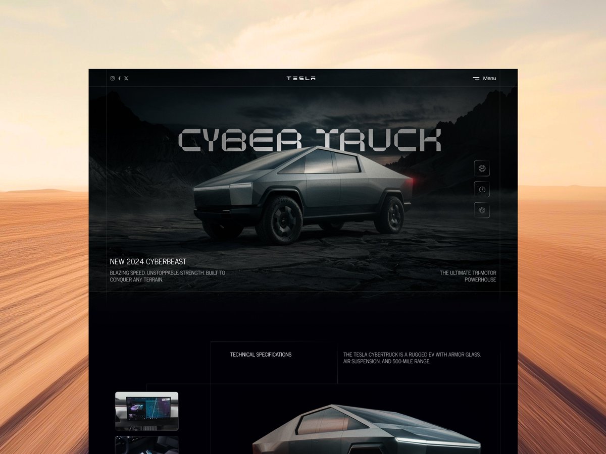 Vexo_Lab's tweet image. TESLA - CYBER TRUCK UI DESIGN