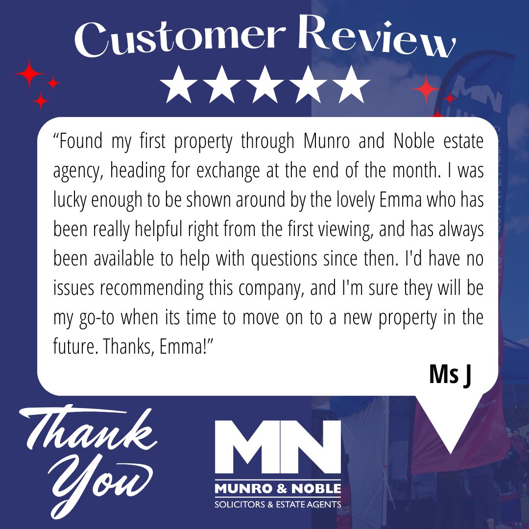 💛 Thank You Thursday 💛

A huge thank you to our amazing clients for trusting us with your homes 🏠 lettings 🏢 and legal matters 📑⚖️.

👉 Contact us today for any estate agency or legal advice.

🌐 munronoble.com