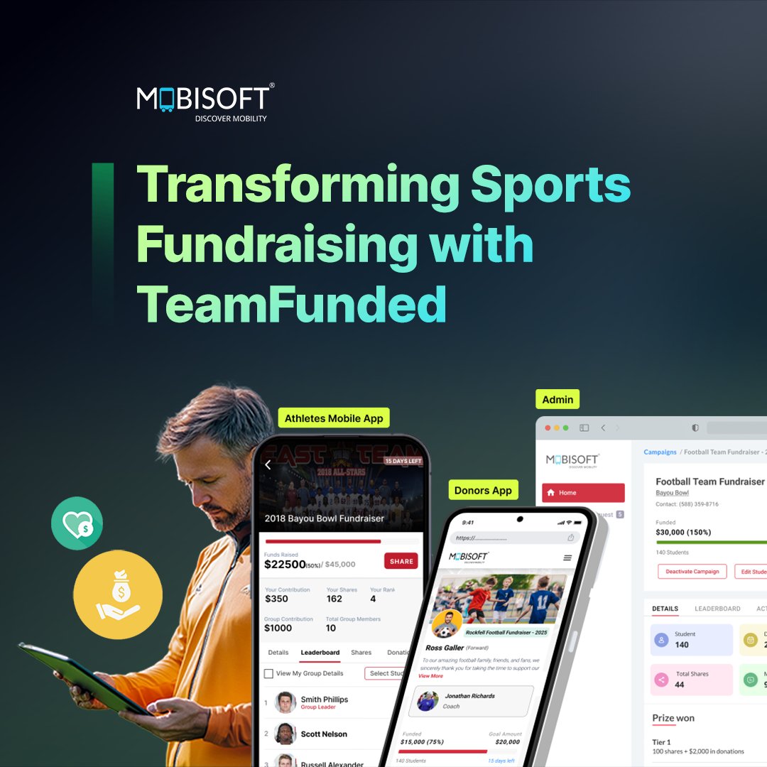 MobisoftInfo's tweet image. Gamified platform for seamless sports fundraising—boost donor engagement and results effortlessly.

Key Features:
- Mobile/Web access
- Athlete profiles &amp;amp; tracking
- Real-time dashboard

Full case study: mobisoftinfotech.com/our-work/sport…

#sportsfundraising #fundraisingtech #sportstech