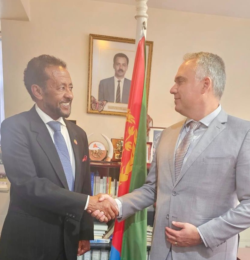My thanks to the Dean of Kenya's Diplomatic Corps, H.E. Amb Beyene Russom, for valuable advice as I begin my assignment here.

We also discussed our shared interest in strengthening bilateral relations and commercial ties between Canada and Eritrea.