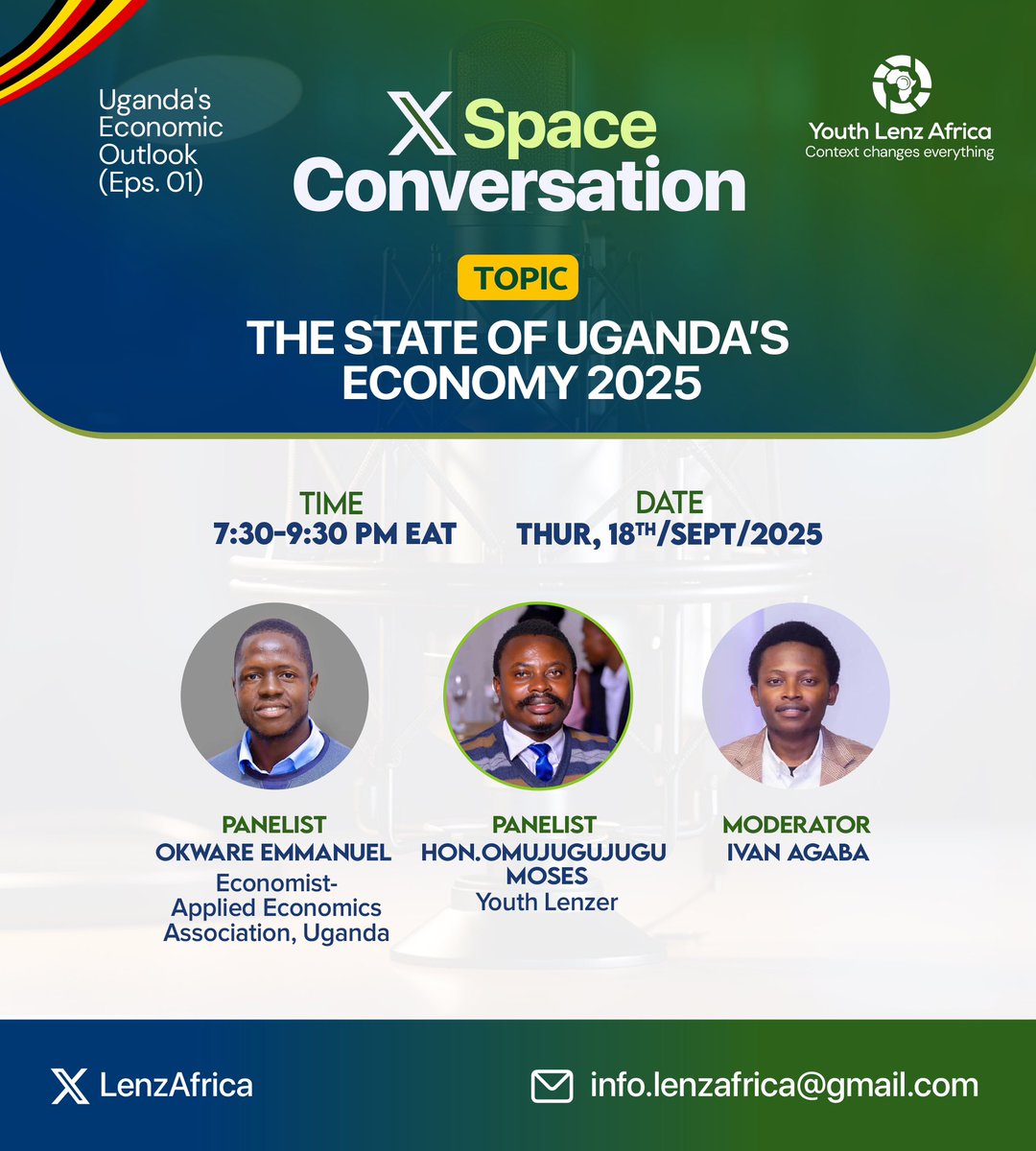 Tonight, I am looking forward to sharing with Youth Lenz Africa on “The State of Uganda’s Economy 2025”. 

Happy if you all join!