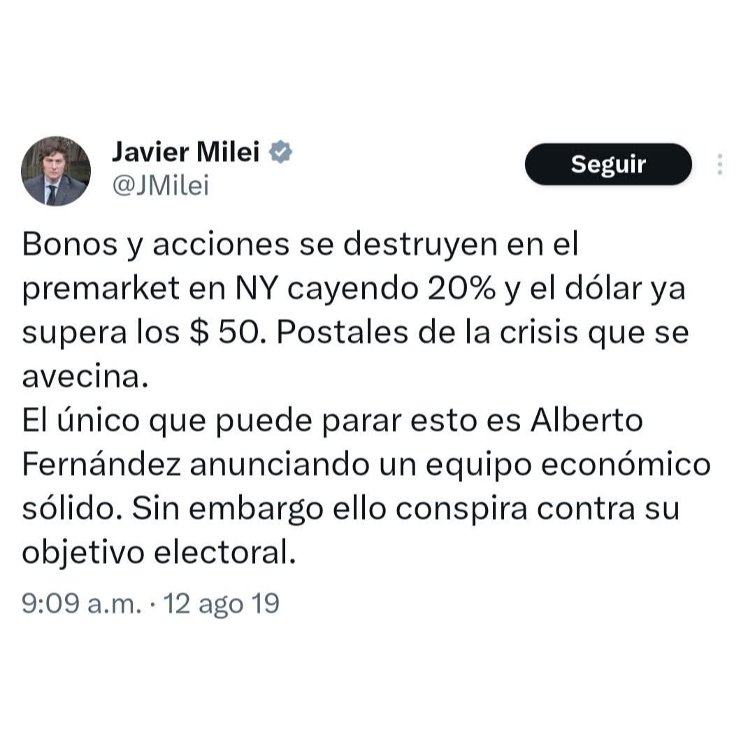 ¿Milei? Anti Macri y Albertista de primera hora✌️
