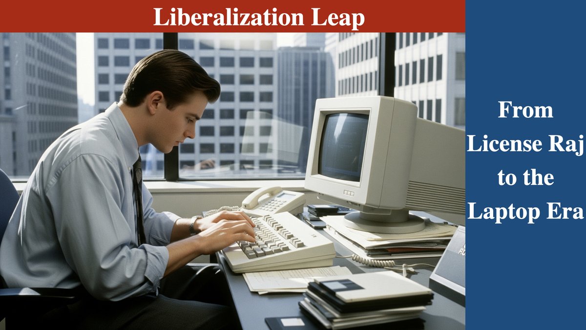 sonuedu's tweet image. 4⃣ Liberalization Leap

From License Raj to the Laptop Era 💻

1991 reforms dismantled red tape, fueling IT growth, services boom &amp;amp; a global middle class.

#EconomicReforms #Liberalization #ITRevolution