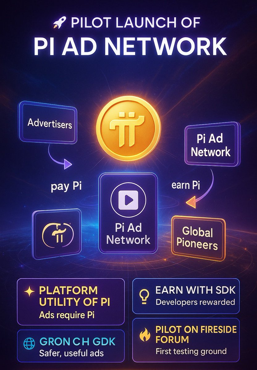 Dr. Chengdiao Fan (@drchengdiaofan) on Twitter photo π Pilot Launch of Pi Ad Network π
π Platform Utility of Pi β Ads require Pi β¨
π For Pioneers β Safer, useful ads π€
π¨βπ» For Developers β Earn with SDK π‘
π₯ Pilot on Fireside Forum β First testing ground π£
π Growth β More Pi utility, more apps, more adoption π
π Pi π Pilot Launch of Pi Ad Network π
π Platform Utility of Pi β Ads require Pi β¨
π For Pioneers β Safer, useful ads π€
π¨βπ» For Developers β Earn with SDK π‘
π₯ Pilot on Fireside Forum β First testing ground π£
π Growth β More Pi utility, more apps, more adoption π
π Pi