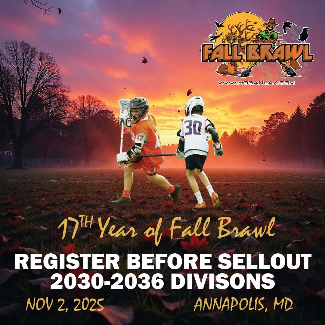 Get in on the 17th Annual Fall Brawl 🍁

🗓️ Nov 2
📍 Annapolis, MD
🥍 Boys 2030-2036

Register at HoganLax.com