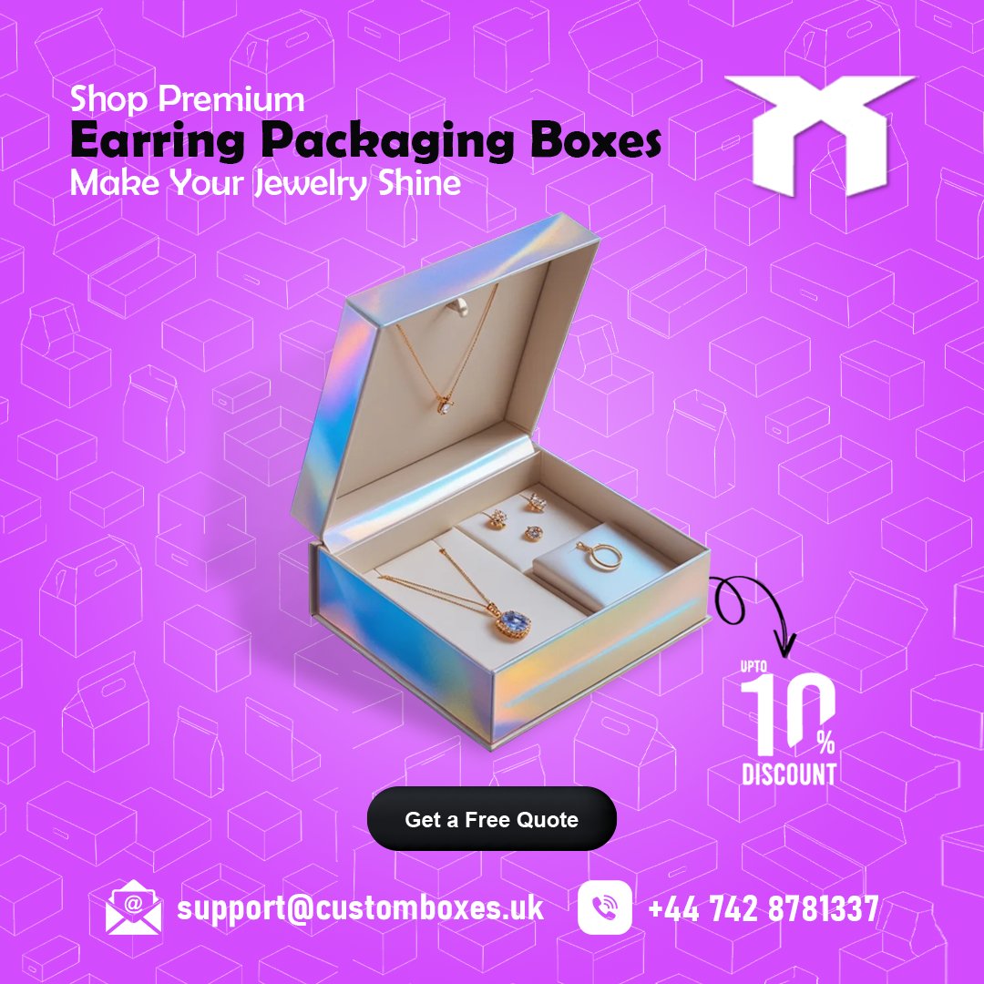 Custom_BoxesUK's tweet image. Make your earrings shine before they’re even worn! 
 Our Custom Earring Packaging Boxes combine protection, elegance &amp;amp; eco-friendly options ,perfect for retail, gifts, and jewelry brands. 
customboxes.uk/product/earrin…
#JewelryPackaging #EarringBoxes #LuxuryPackaging #Markets