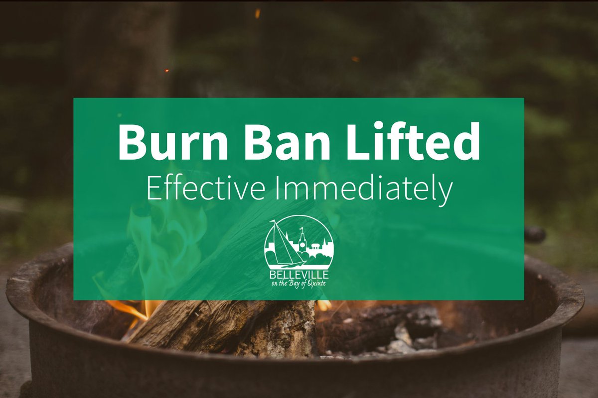 BellevilleON's tweet image. Fire &amp;amp; Emergency Services | The partial fire ban issued on Aug. 29 has been lifted.

Belleville Fire &amp;amp; Emergency Services would like to urge residents to continue to exercise caution when burning and to follow these rules:

🔥 Obtain a burn permit before you burn.
🔥 Only have a…