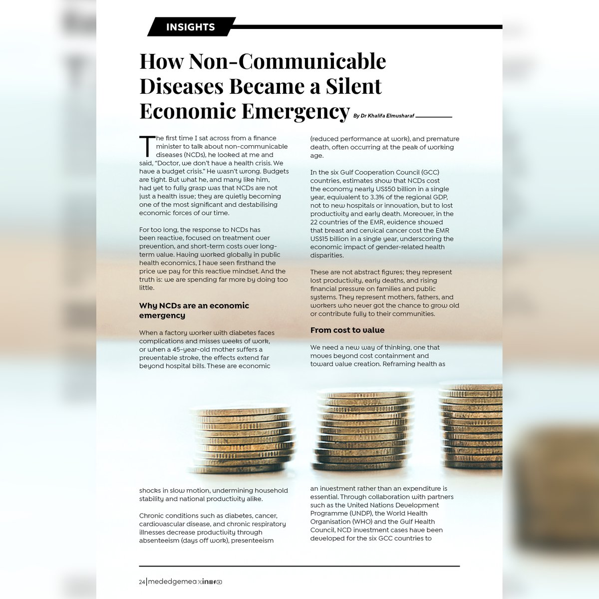MedEdgeMEA's tweet image. Sept-Oct 2025 Edition of MedEdge MEA

When #health is treated as an investment, evidence shows that policymakers begin to prioritise #prevention, allocate resources more strategically, and design systems that generate long-term economic and social returns.

Full Article:…