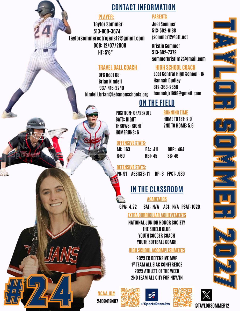 Taylor Sommer 
2027 OF/Utl w/speed and pop!