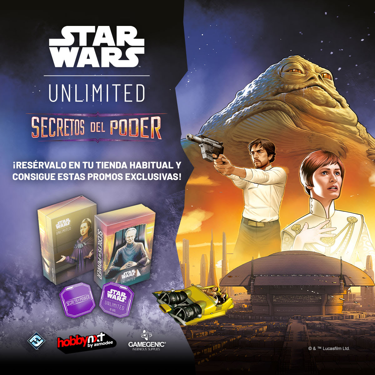 Buenas tardes!! Os traemos nuevas promos, que saldrán esta vez con SWU: Secretos del Poder, serán una preciosas cajas guardamazo y unos token de iniciativa, como los que ya vienen trayendo nuestros amigos de #HobbyNext con cada temporada. Ya sabéis, reservad vuestras cajas ya!