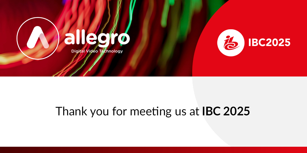 AllegroDVT's tweet image. Thank you to everyone who took the time to meet with us at IBC 2025 — it was a pleasure connecting with you! ✅


For any questions or further information, feel free to reach out: allegrodvt.com/contact/

#IBC2025 #Innovation #VideoTechnology #AllegroDVT