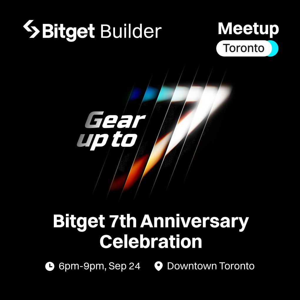 #BitgetTurns7 — Toronto Celebration 🎉

Get ready for networking, key insights, and exclusive vibes!

📅 Sep 24, 6:00 PM
✨ Snacks, talks and cool #Bitget drip

Meet traders, builders, founders, and the amazing Web3 fam.

👉 Secure your spot now: luma.com/t2l0itdl?tk=9C…