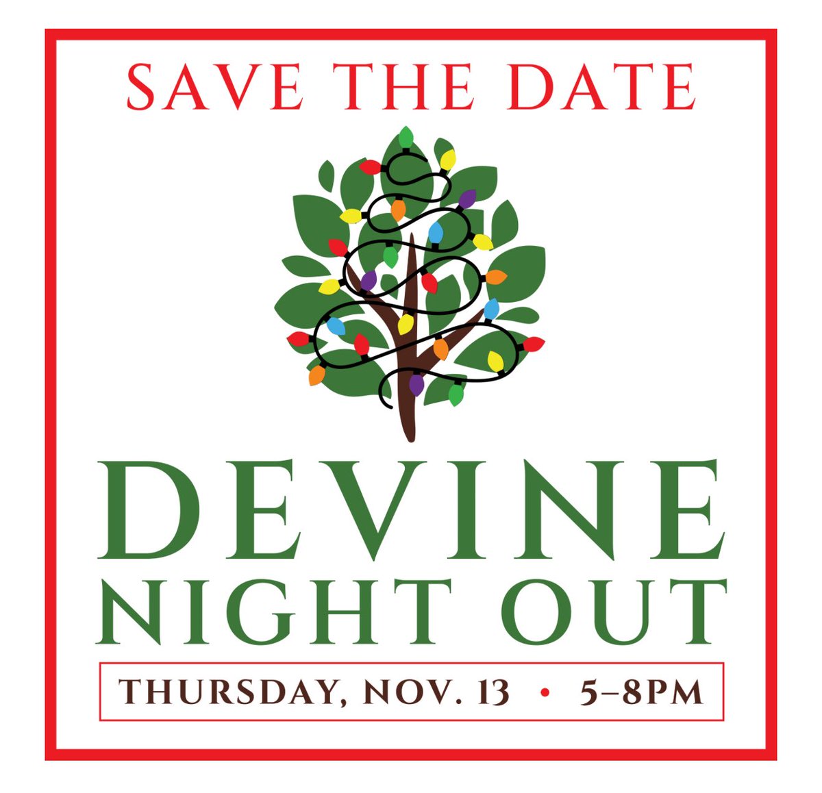 Devine Night Out is happening Thursday, November 13 from 5-8pm. Join the merchants of Devine for a night of shopping, socializing and FREE FAMILY FUN! Stay tuned for more details!!

#shoplivedinedevine #devinestreet #supportlocal #devinenightout