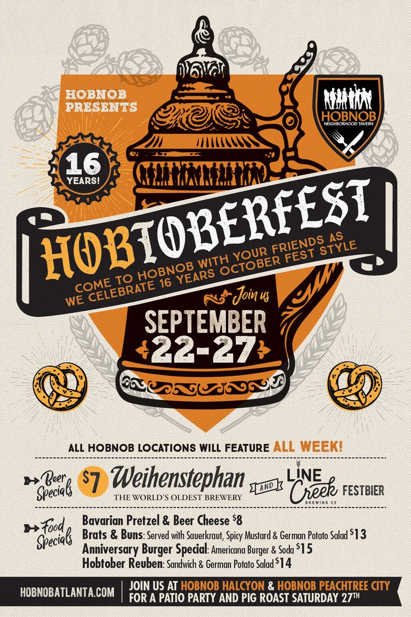 .<a href="/HOBNOB_Atlanta/">HOBNOB</a> toasts to 16 years with Hobtoberfest specials Sept. 22-27, <a href="/your3rdspot/">Your 3rd Spot</a> makes guests happy with a secret meal deal and Milton's Cuisine &amp; Cocktails' Garden Dinner Series returns. That and more this week at #DishAroundTown!
🔗bit.ly/3K5r5BL
