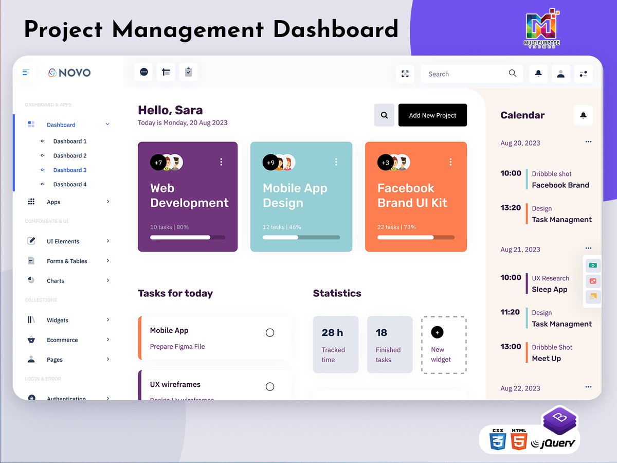 MultiStoreTheme's tweet image. Project Management Dashboard - Plan, Track &amp;amp; Deliver Projects Efficiently
.
Buy Now: themeforest.net/item/novo-admi…
.
#projectdashboard #admintemplate #projectmanagement #tasktracking #teamefficiency #workflowmanagement #dashboardui #bootstrapadmin #projectplanning #businesstools