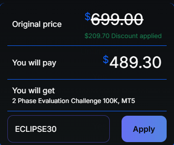 FLASH SALE ALERT! 🚀
Just for TODAY only

✅ 30% OFF on all challenges 🔥
✅ Use code "ECLIPSE30" at checkout

👉 Offer valid till 23:59 UTC today only.
🔗 mycryptofunding.org