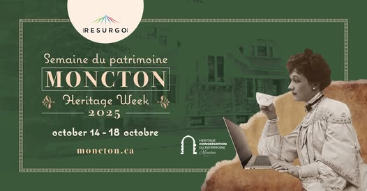 Moncton Heritage Week is the place to be October 14 - 18. All events are free, and open to the public.
For more information please visit: moncton.ca/en/heritage-we…