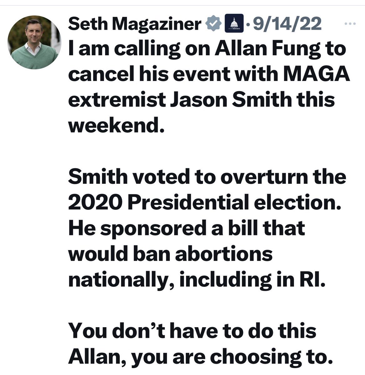 <a href="/SethMagaziner/">Seth Magaziner</a> Oh look at this another hypocrite, remember these tyrants are just projecting. 

They are all for censorship but hate the free market which is reacting to Jimmy Kimmel.