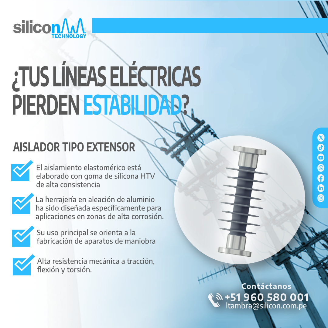 _silicontech's tweet image. ¿Fallas en tu red por viento o tensión mecánica? ⚡
Nuestro Aislador Polimérico tipo Extensor STEX 15-52 kV asegura confiabilidad y mayor vida útil.
👉 Confianza en cada línea.
#Aisladores #EnergíaConfiable #SiliconTechnology