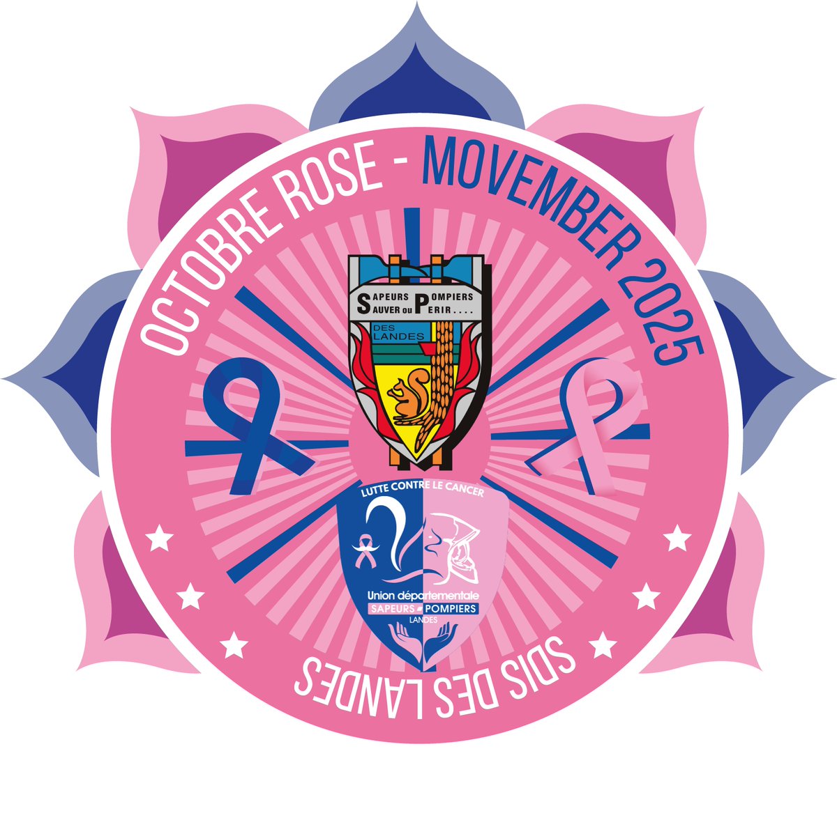 Octobre Rose &amp; Movember 2025, 2 mois dédiés à la prévention et au dépistage des cancers Le SDIS des Landes soutient ces causes et nos sapeurs-pompiers pourront arborer fièrement un écusson symbolique de leur engagement💖💙 
#OctobreRose #Movember #SDIS40 #sapeurspompiers #landes