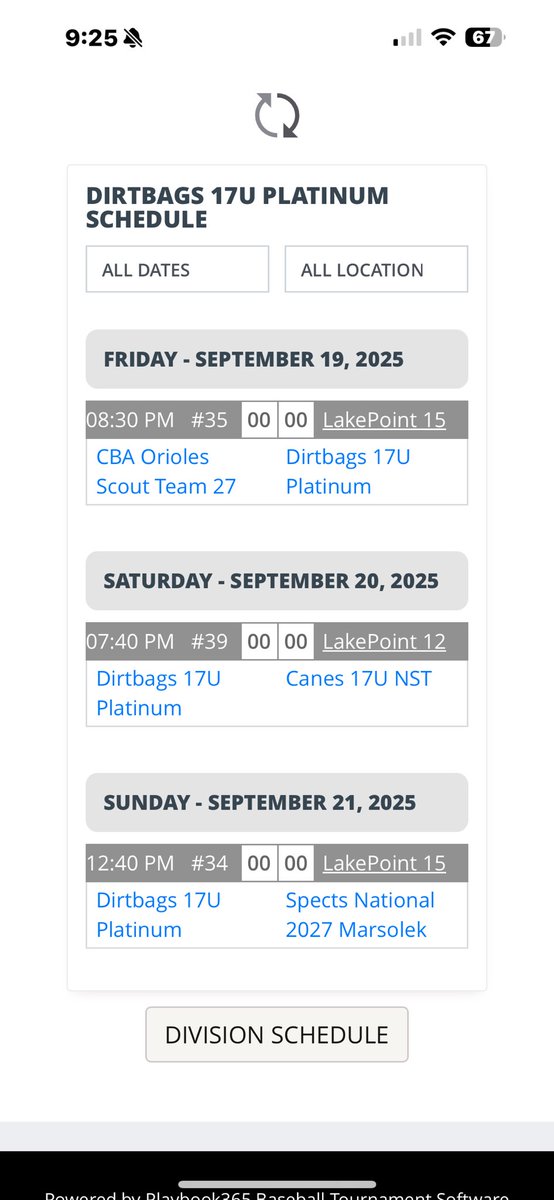 Headed down to ATLANTA this weekend to be with our 2027 VA DIRTBAGS PLATINUM SQUAD and our 2028 VA DIRTBAGS PLATINUM GUYS as they compete in the PBR CUP AT LAKEPOINT !!
We will have multiple 2027 dirtbags teams competing in this tourney 
DIRTBAGS ALL BLACKS AND DIRTBAGS UNITED
