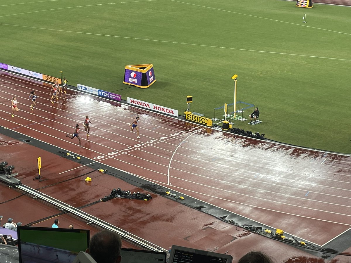 TimAdams76's tweet photo. Oh my god. Sydney McLaughlin-Levrone has just won the world 400m title with 47.78. 

Audible gasps from the press tribune here in Tokyo when it came up on the clock. 

Marileidy Paulino went sub-48 as well with 47.98! https://t.co/Zzzpl7T99a