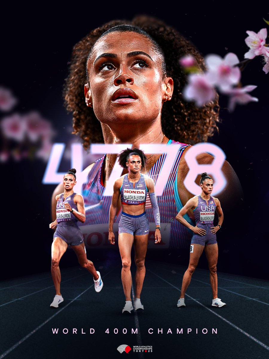 World Athletics (@worldathletics) on Twitter photo 2ND FASTEST OF ALL TIME โผ๏ธ
<a href="/GoSydGo/">Sydney McLaughlin-Levrone</a> storms to a championship record of 47.78, to win her first 400m global title ๐
That's the first time in 39 years that we see a sub-48 performance ๐คฏ
#WorldAthleticsChamps 2ND FASTEST OF ALL TIME โผ๏ธ
<a href="/GoSydGo/">Sydney McLaughlin-Levrone</a> storms to a championship record of 47.78, to win her first 400m global title ๐
That's the first time in 39 years that we see a sub-48 performance ๐คฏ
#WorldAthleticsChamps
