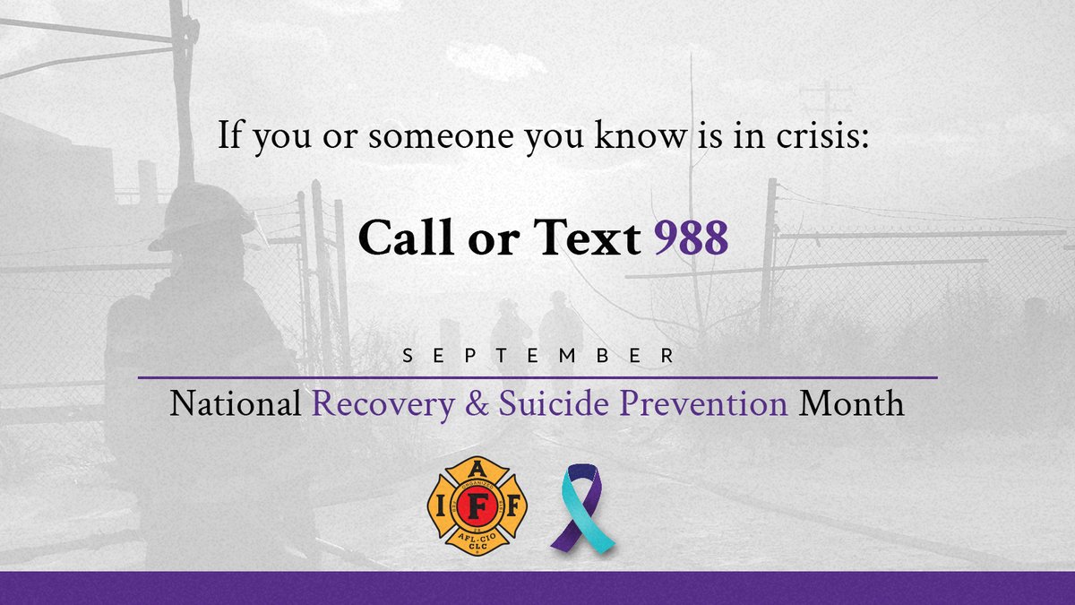 IAFFofficial's tweet photo. 🎗️🙏 Preventing suicide starts with awareness, connection, and support.

If you or someone you know is struggling, please know: you are not alone.

Resources are available to help – reach out and take the first step. 

#SuicidePreventionMonth https://t.co/LNwfVBqYqi
