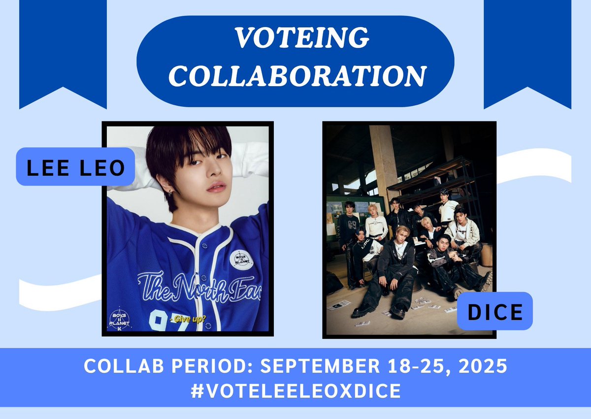 VOTEFORDICE (@votefordiceth) on Twitter photo ⋆。·˚𝑽𝑶𝑻𝑬 𝑪𝑶𝑳𝑳𝑨𝑩𝑶𝑹𝑨𝑻𝑰𝑶𝑵
<a href="/LEOZTH_/">LEE LEO | THAILAND ★ 🇹🇭</a> 𝘅 <a href="/VOTEFORDICETH/">VOTEforDICE (Slow)</a>
🏆PRIZE โหวตให้ #LEELEO in the Boys ll Planet Final Round
🎯 : Lee Leo
🗓️ Today - 25 SEP 25
✅️ ส่งการบ้าน | target : 20 votes
#VoteLEELEOXDICE
#우리요 #LEO
#โหวตกันDICE #DICE_SONRAY ⋆。·˚𝑽𝑶𝑻𝑬 𝑪𝑶𝑳𝑳𝑨𝑩𝑶𝑹𝑨𝑻𝑰𝑶𝑵
<a href="/LEOZTH_/">LEE LEO | THAILAND ★ 🇹🇭</a> 𝘅 <a href="/VOTEFORDICETH/">VOTEforDICE (Slow)</a>
🏆PRIZE โหวตให้ #LEELEO in the Boys ll Planet Final Round
🎯 : Lee Leo
🗓️ Today - 25 SEP 25
✅️ ส่งการบ้าน | target : 20 votes
#VoteLEELEOXDICE
#우리요 #LEO
#โหวตกันDICE #DICE_SONRAY