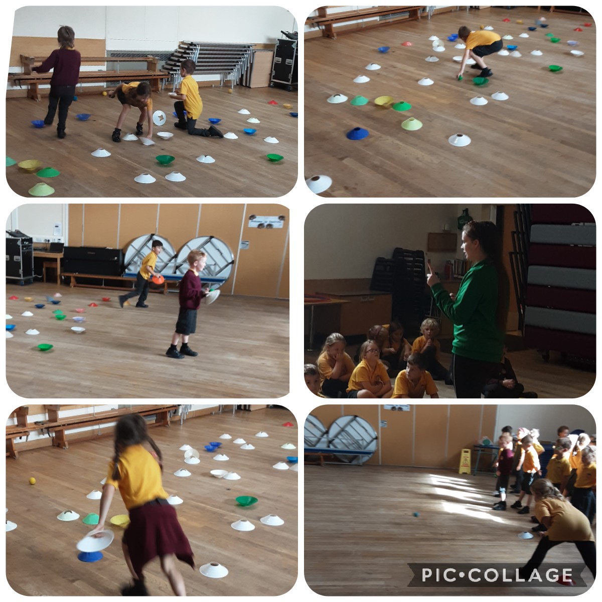 P.E this afternoon, having fun working on our fundamentals.