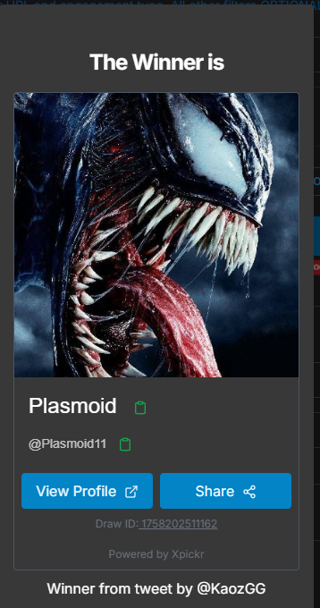 Sorry for delayed roll. Here's the winner <a href="/Plasmoid11/">Plasmoid</a> 

Please DM me to claim your prize 🎉