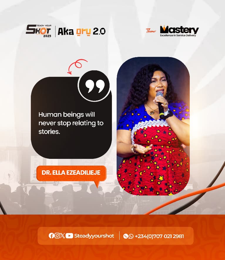 steadyyourshot's tweet photo. What better way to wrap up a top tier event than listening to the expert storyteller, Dr Ella Chioma Ezeadilieje.

She opened our eyes to strategies on how to master the art of storytelling for profit.

Enjoy some snippets from her extraordinary session.

#SteadyYourShot
#Mastery https://t.co/3urZ4hctg8