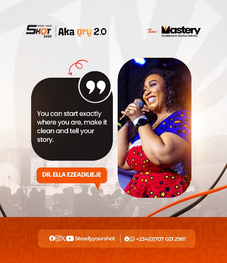steadyyourshot's tweet photo. What better way to wrap up a top tier event than listening to the expert storyteller, Dr Ella Chioma Ezeadilieje.

She opened our eyes to strategies on how to master the art of storytelling for profit.

Enjoy some snippets from her extraordinary session.

#SteadyYourShot
#Mastery https://t.co/3urZ4hctg8