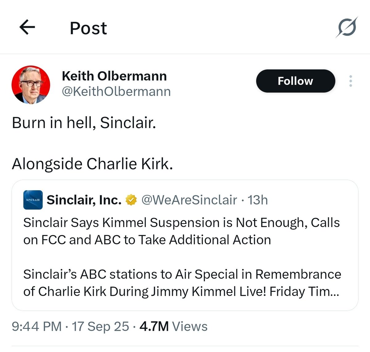 danr238's tweet photo. @iHeartRadio Does this guy have a podcast aired
through iheartradio? I listen and use
iheartradio exclusively for sports talk
radio, music, news etc. Hard for me
to justify using your app when you're
supporting someone who openly
wishes an assassinated person to burn
in hell. https://t.co/5yunJlJ9iH